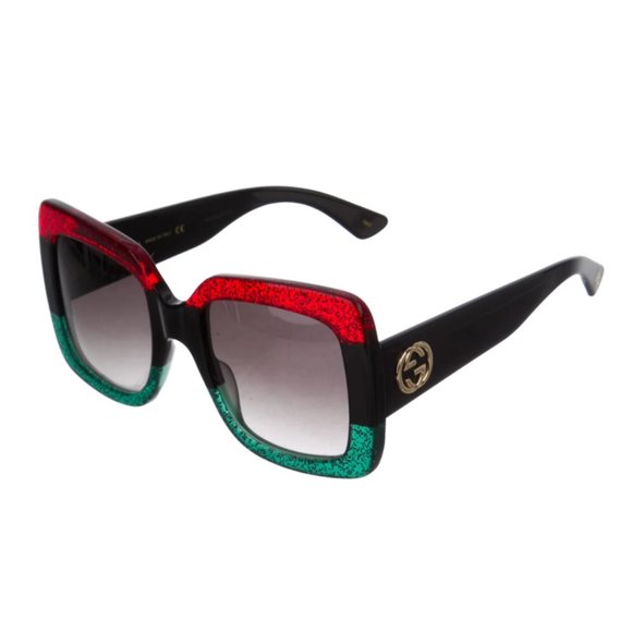 Gucci Accessories - Gucci Red and Green Square Sunglasses